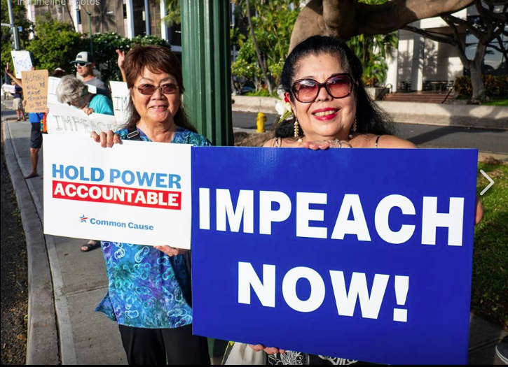 Taken at the Common Cause Hawaii co-sponsored Impeachment Support Rally at the Federal Building in Honolulu on 17 December 2019