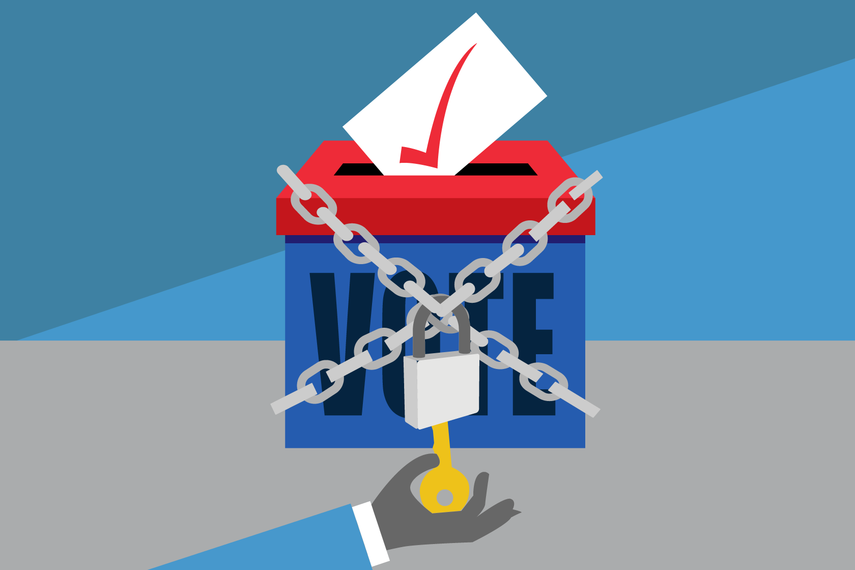 Locked ballot box