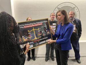 FCC Chairwoman Rosenworcel Accepting the 126,000 signatures thanking the FCC for restoring Net Neutrality